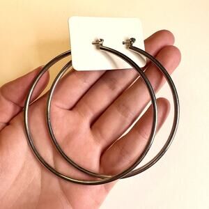 NWT silver large hoop earrings